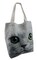 Up Close and Enlarged Green Eyed Cat Face Large Canvas Tote Bag
